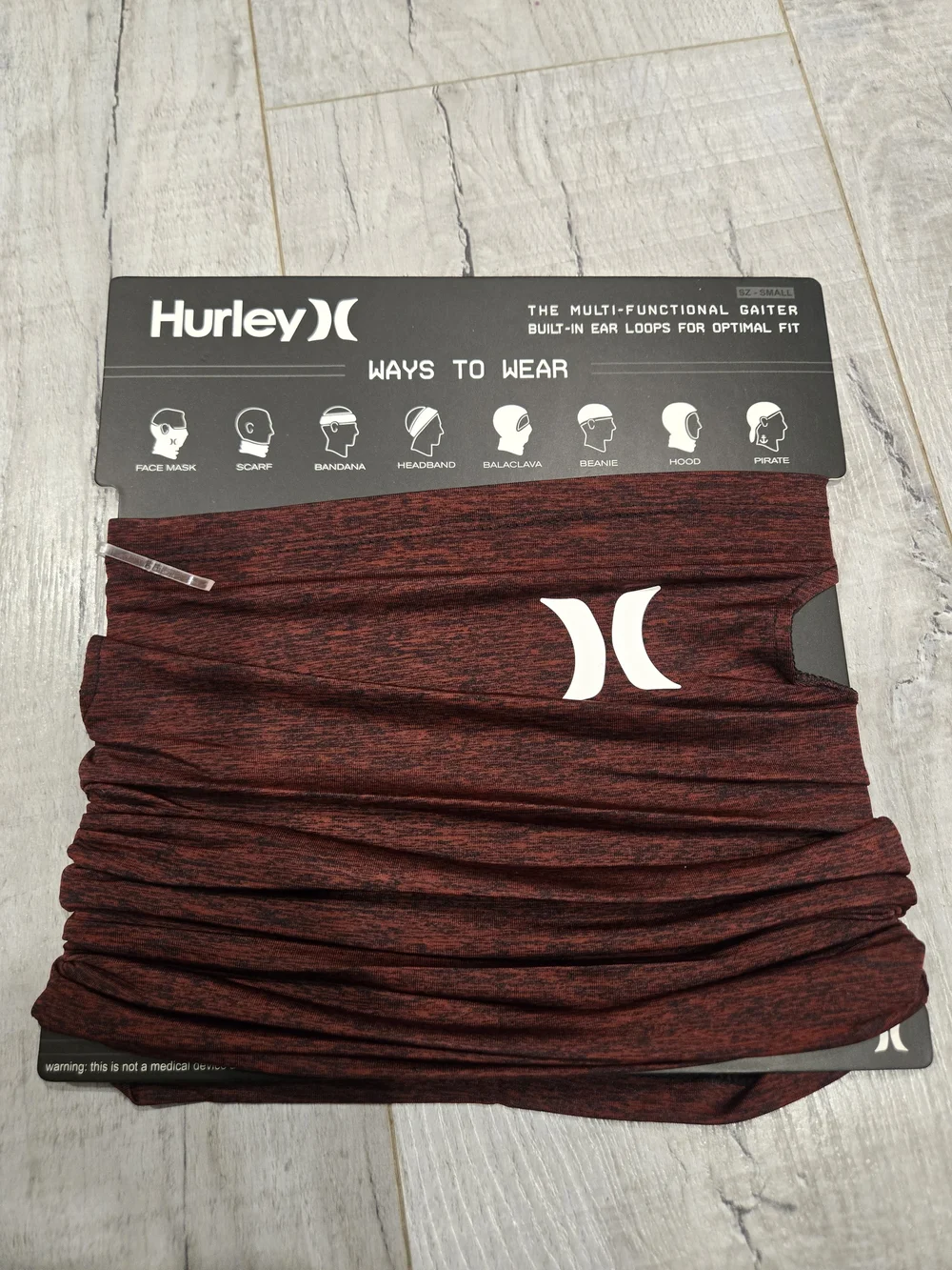 Hurley Men’s Multi-Functional Gaiter - Maroon Heather